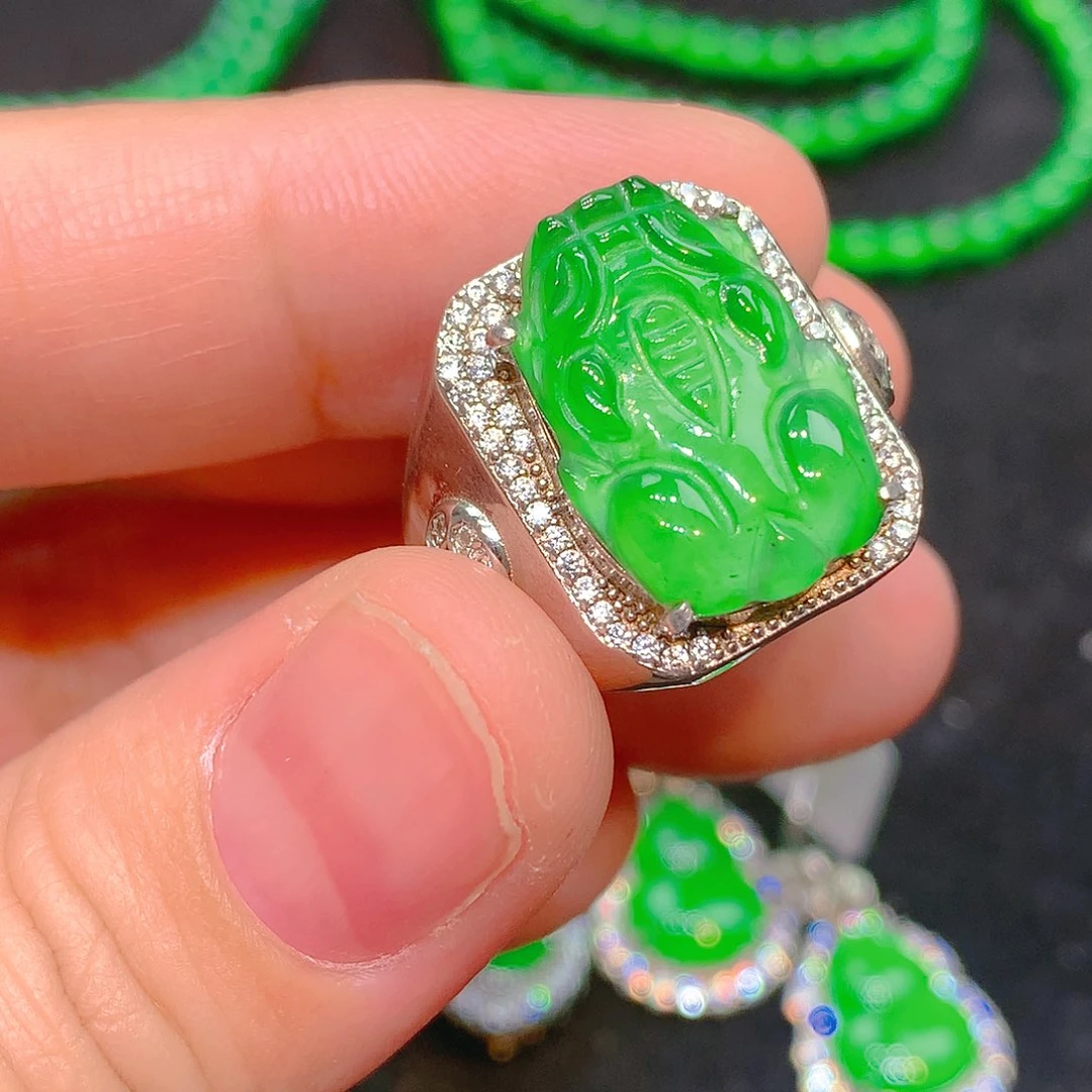 吊坠(不含链)银S925镶嵌翡翠翡翠