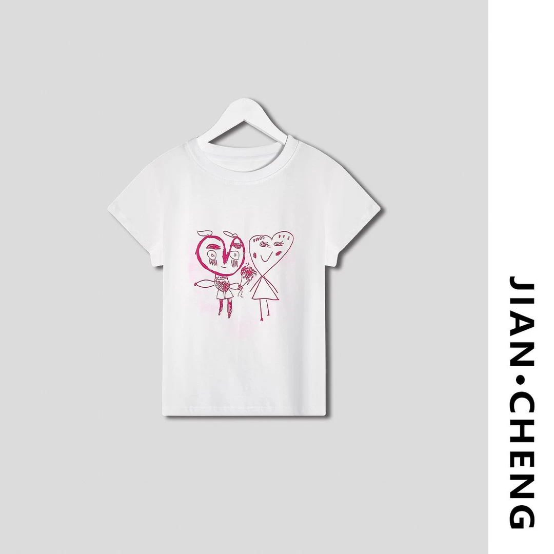 【简柽】卡通涂鸦圆领短袖D507-0996