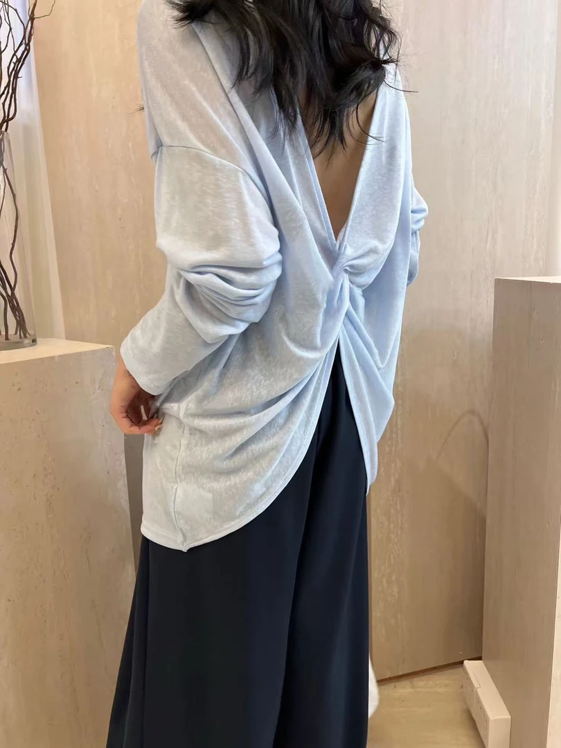 温柔瑶-键盘家#洋气设计高级感露背上衣#2369