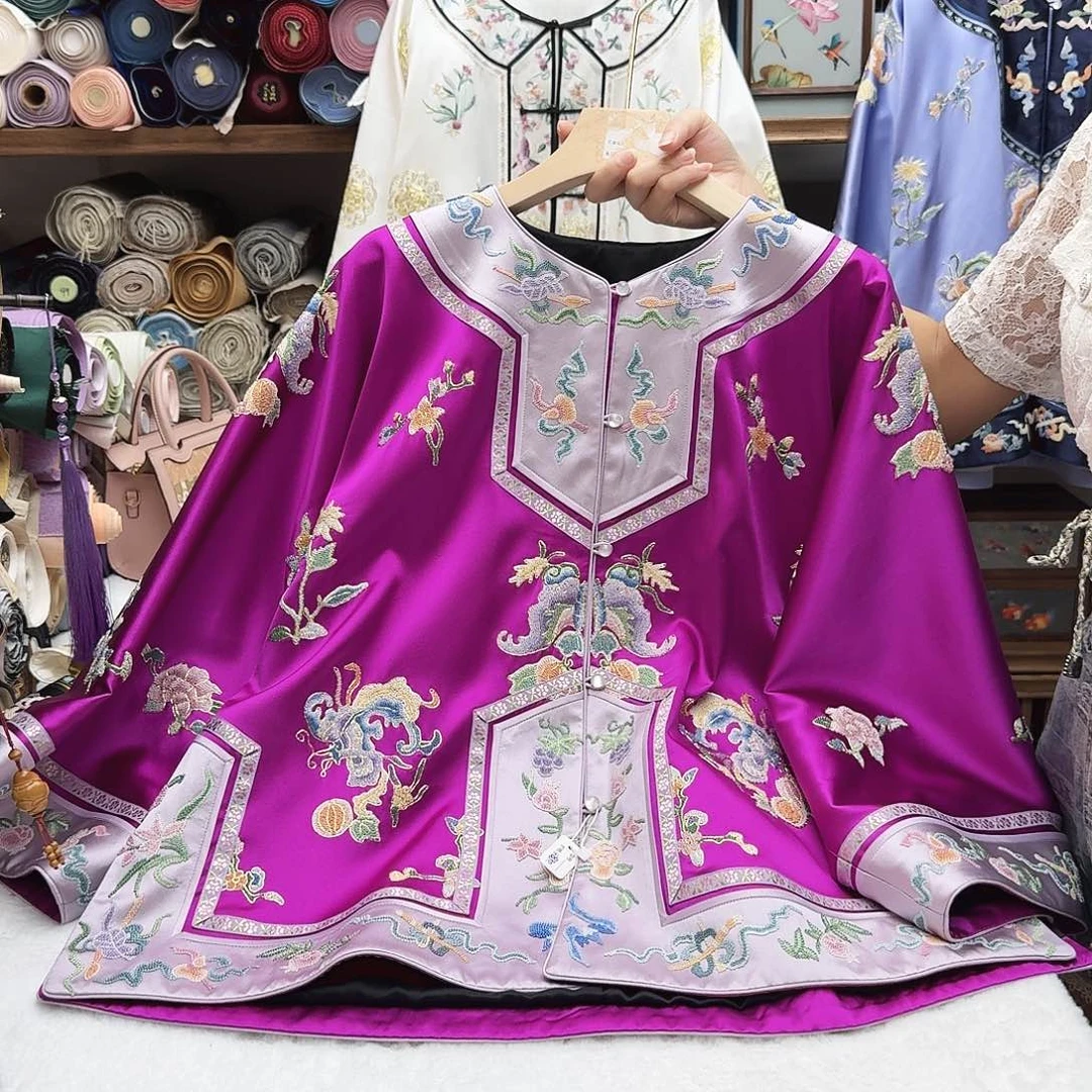 苏绣太太服7.胸围116.衣长64