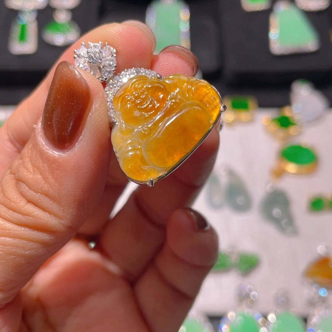 翡翠颈饰银S925镶嵌精品