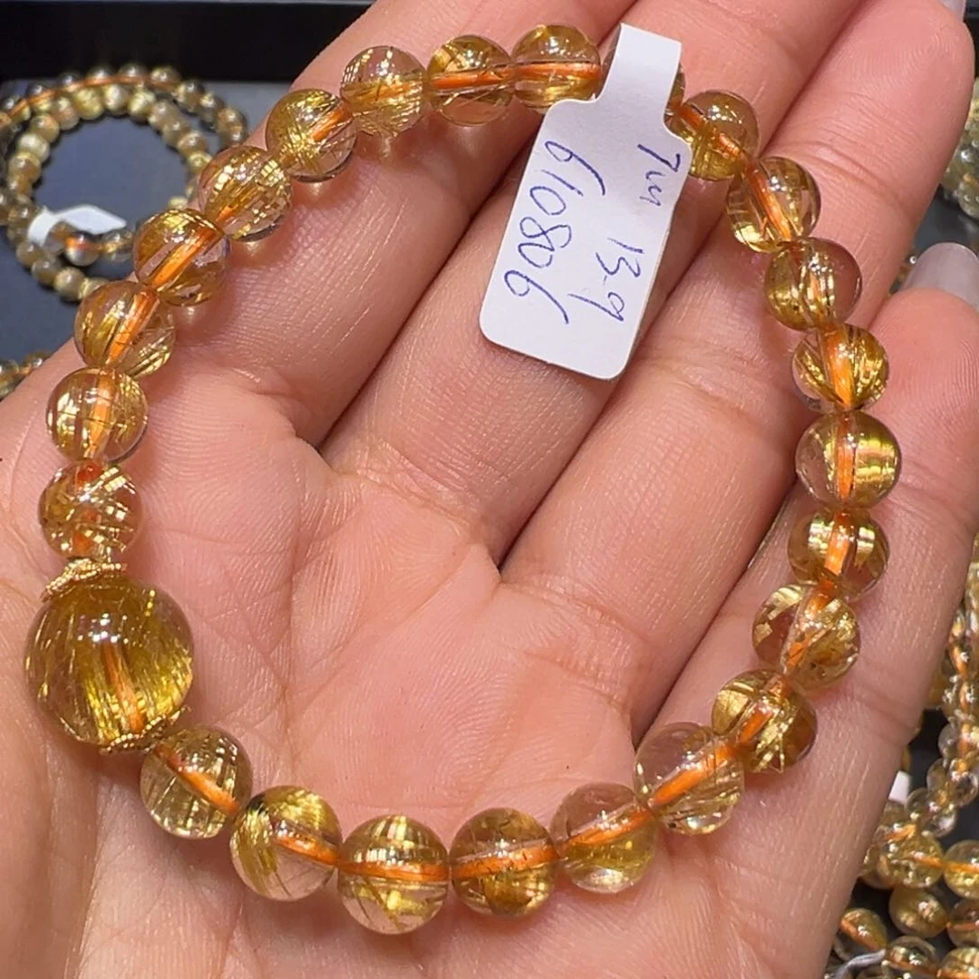 水晶手串合金发晶手串