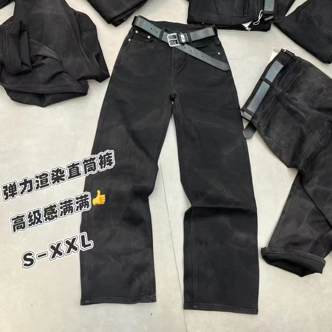 DD-77889秋季直筒渲染显瘦百搭窄版直筒牛仔裤