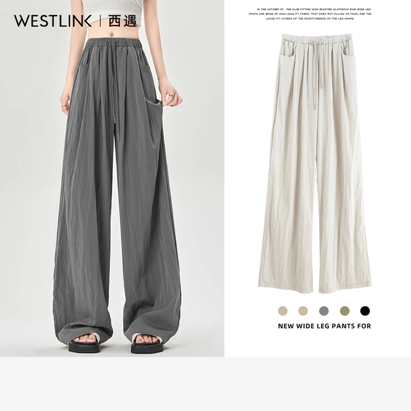 0897西遇宽松薄款山本裤女2025年夏季新款垂感高腰阔腿裤拖地裤