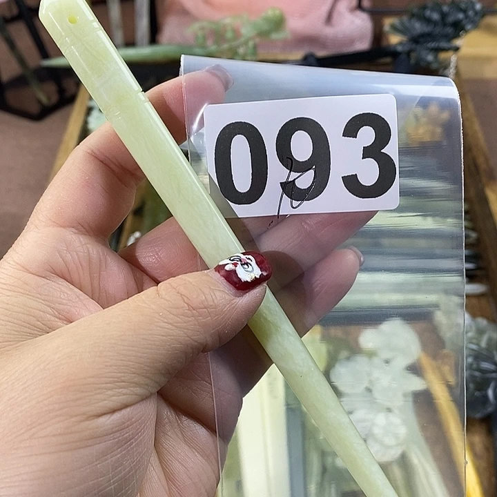 蛇纹石玉玉簪合金月*