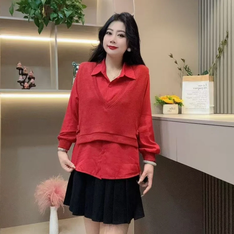 冬季马甲两件套-酷 3622时尚潮流显瘦百搭设计款胖MM大码女装新款