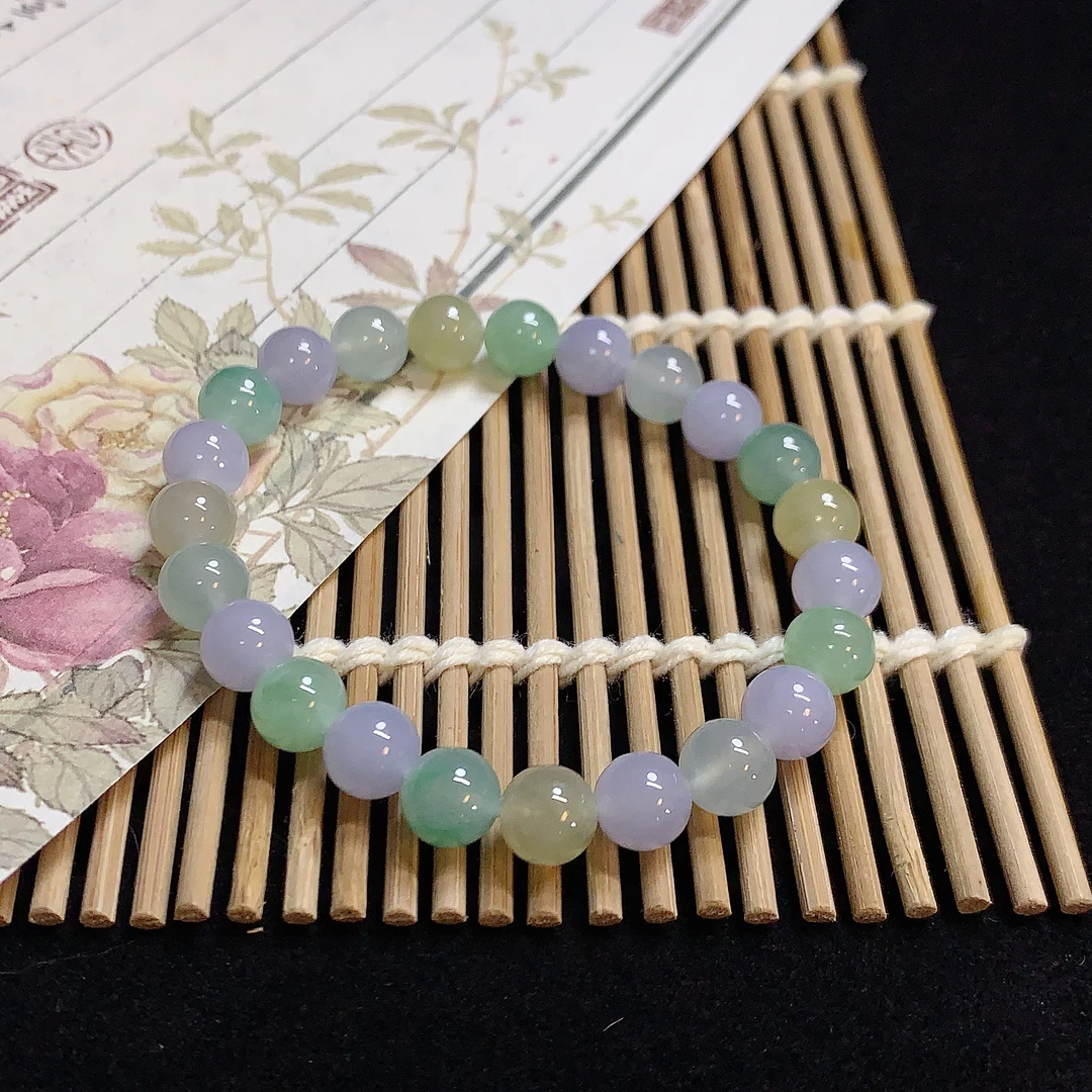 【琪宝臻选】冰多宝手串 卡7.8mm 天然缅甸翡翠A货 95折