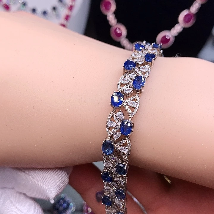 手链蓝宝石银S925镶嵌