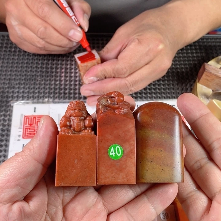 寿山石水****33方一套包设计包刻