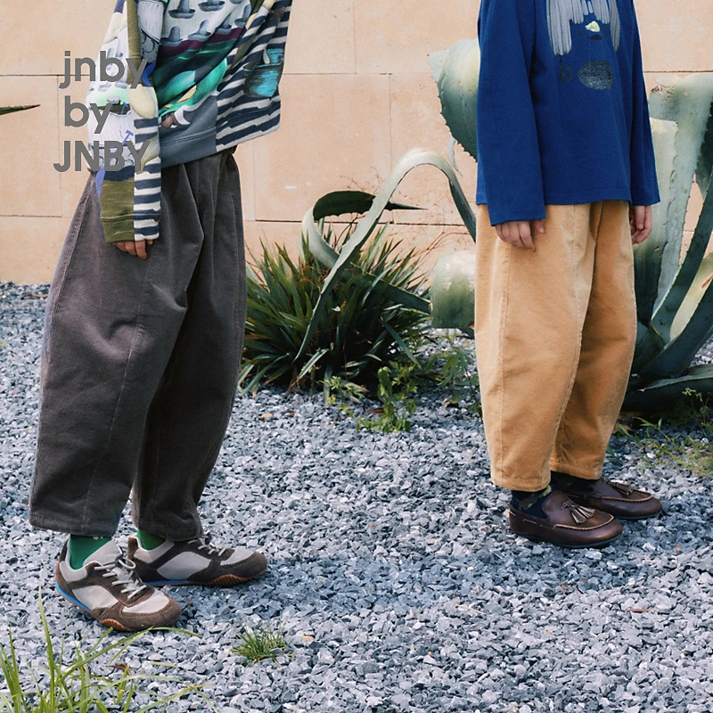 新款江南布衣童装锥形灯芯绒九分裤24冬男女童1O0E10440