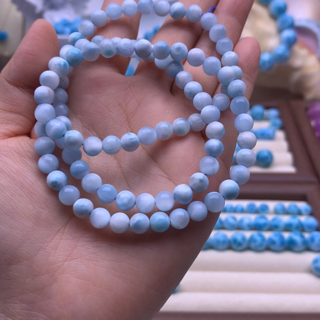 未镶嵌针钠钙石（海纹石）手链多圈