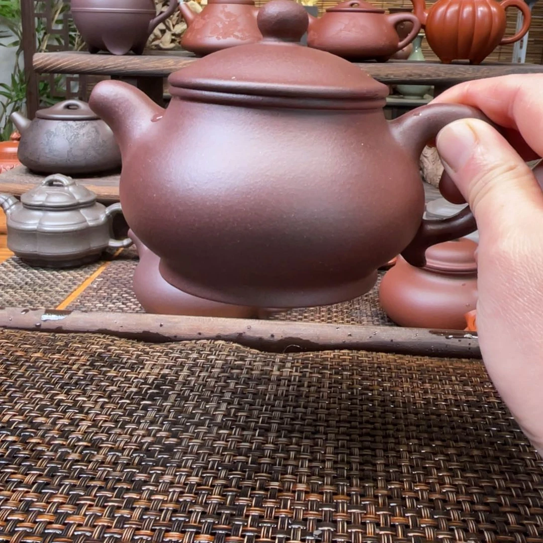 紫砂茶壶宜兴原矿紫砂手工制240