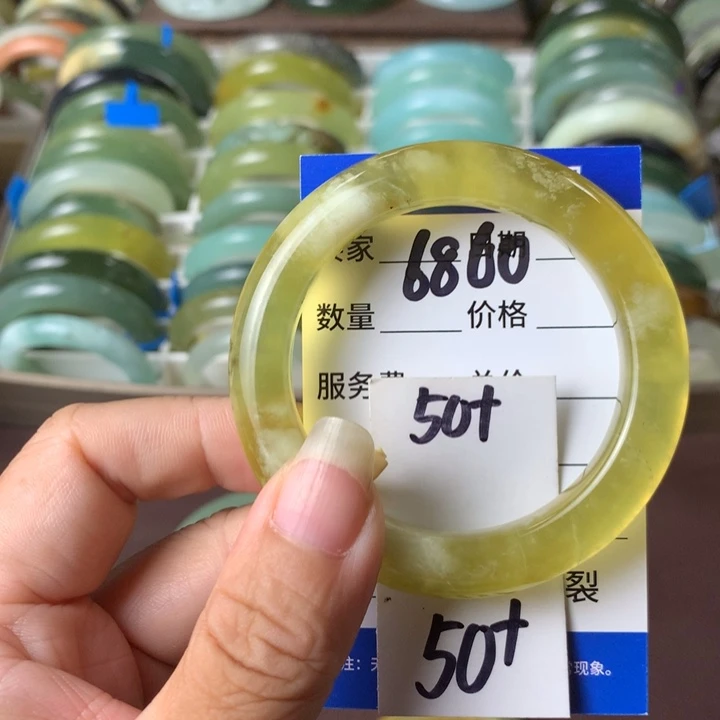 未镶嵌蛇纹石玉手镯6860