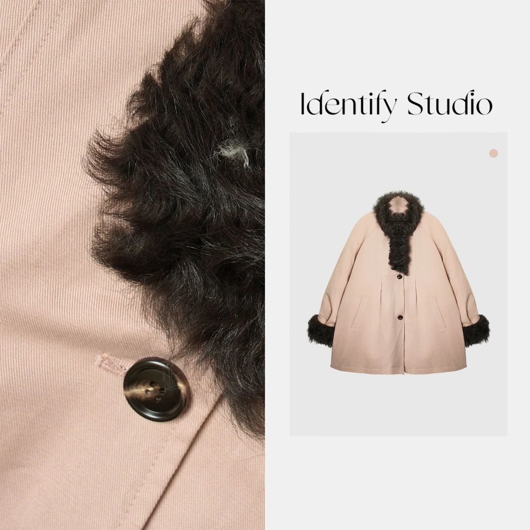 IDENTIFY冬季新款简约百搭粉色鹅绒外套上衣25AWSS1118062