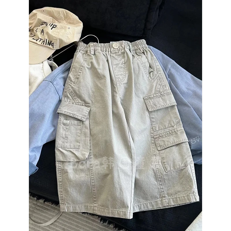 男童裤子儿童春装2025新款潮流工装牛仔裤女宝宝洋气痞帅休闲长裤