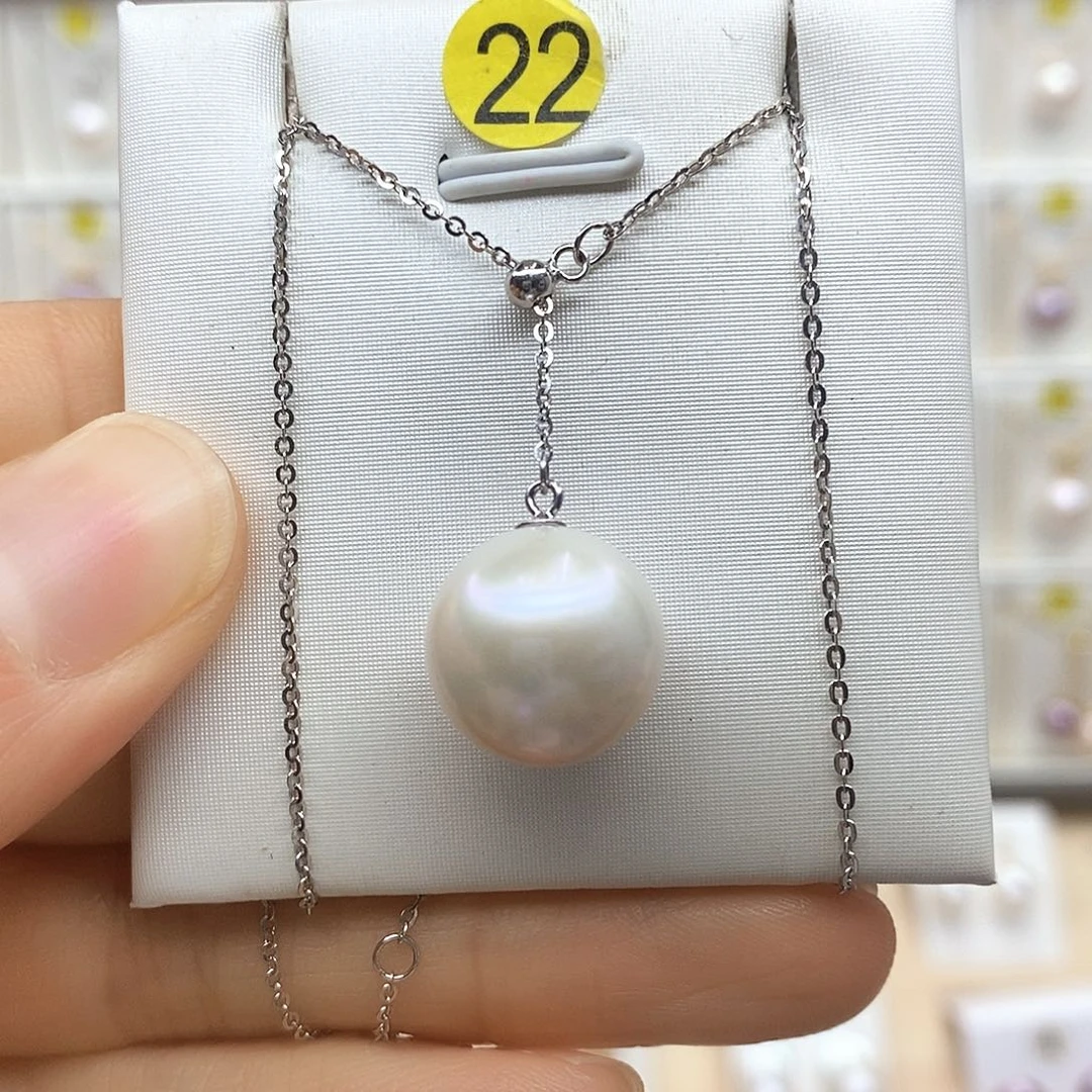 淡水珍珠颈饰银S925镶嵌蛋*?