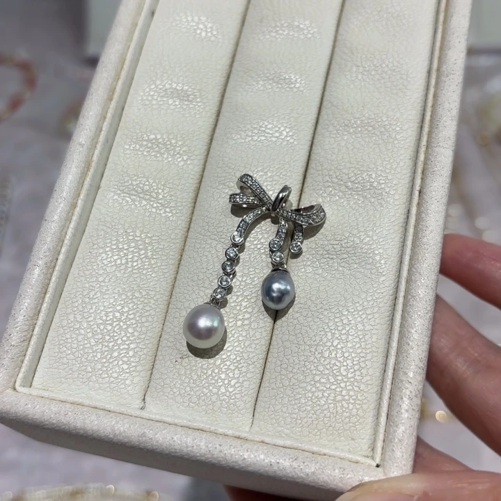 海水珍珠银S925镶嵌颈饰