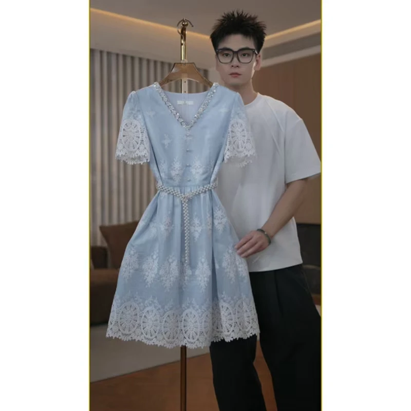 【新品上新】2164夏季新款气质短袖显瘦连衣裙