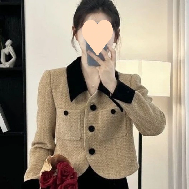 2025百搭时尚宽松休闲短款洋气韩版复古秋季女装短外套|法式小香