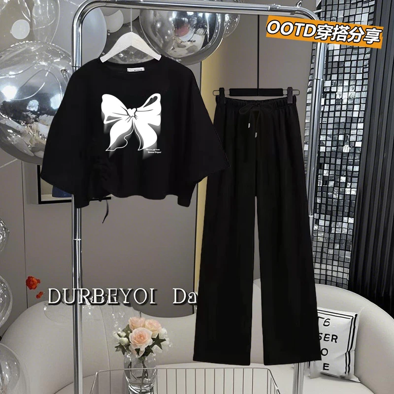 女童夏季2025新款潮酷穿搭儿童女孩上衣服中大童休闲夏装短袖两件