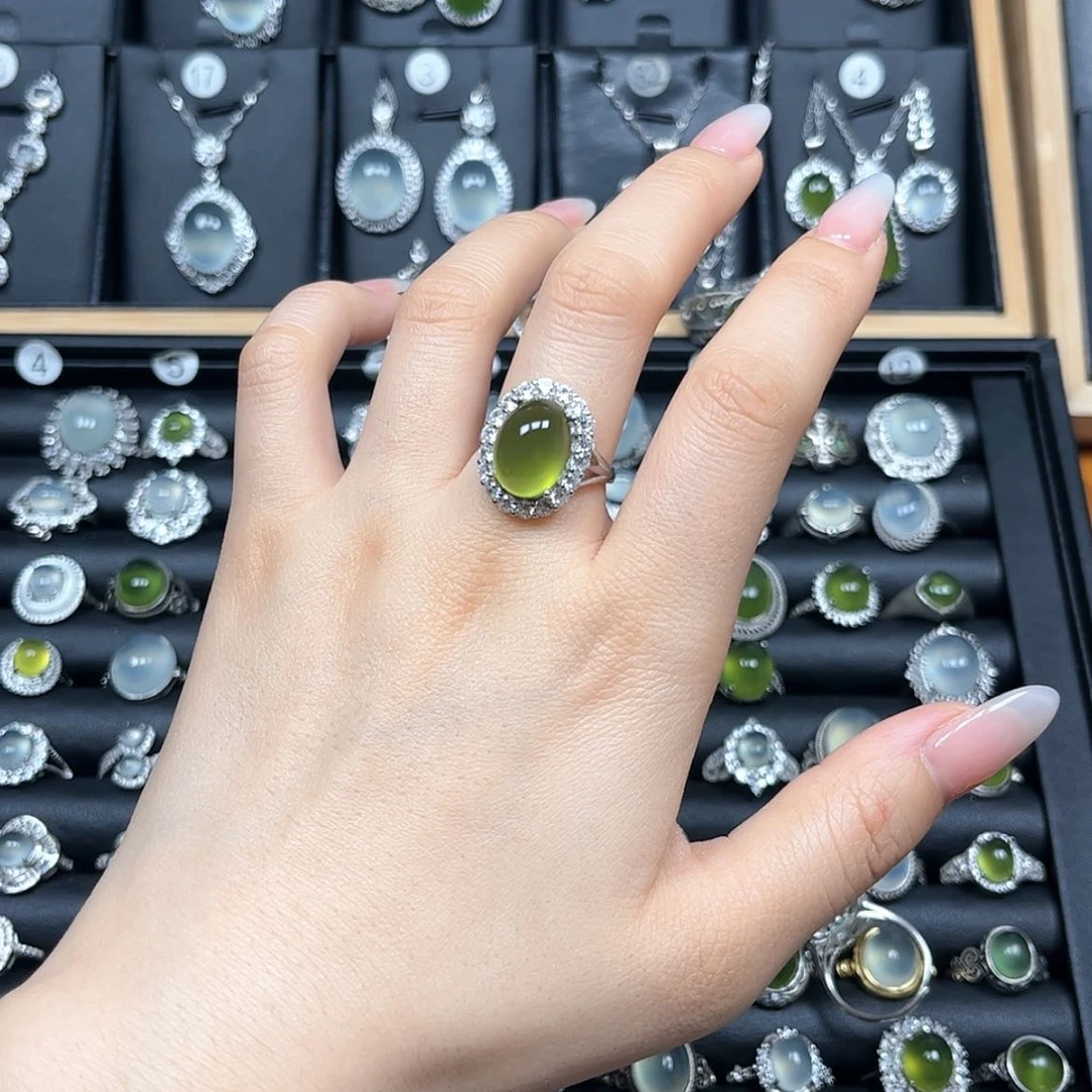 【闪购商品】岫玉戒指银S925镶嵌一**?