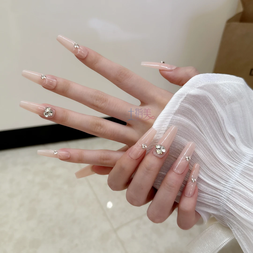 十指美纯欲风显白简约款纯手工穿戴甲