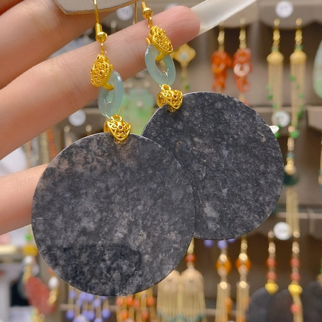 合金翡翠耳饰翡翠