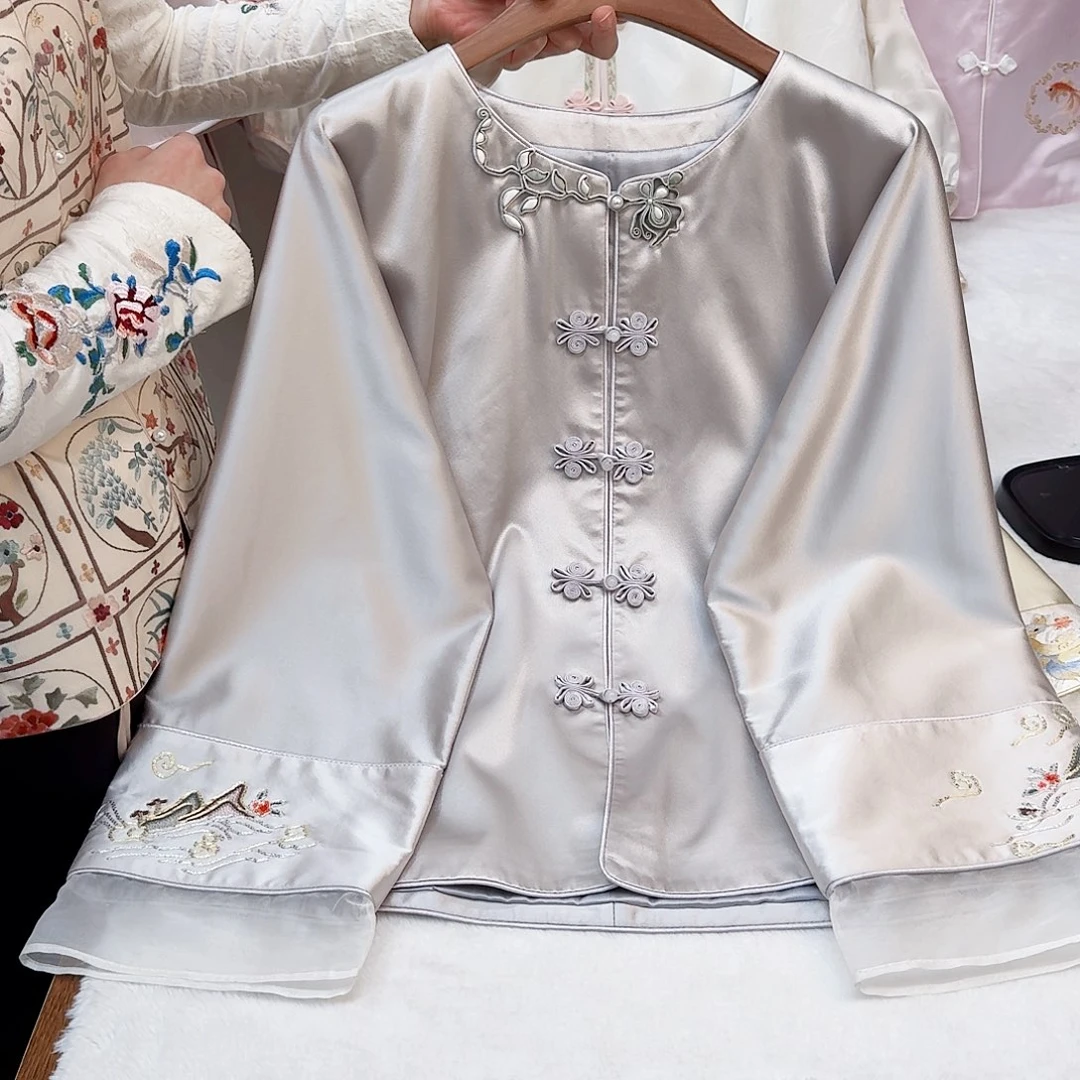 刺绣苏绣一物一件灰色