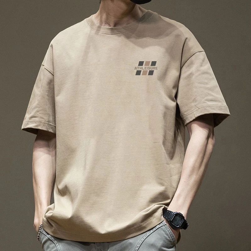 纯棉设计感高端潮牌短袖t恤男宽松男士夏季2025新款上衣体恤半袖