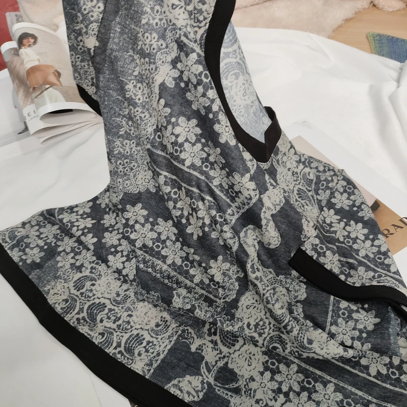 【思思精选】夏季百搭时尚休闲印花复古大方短袖针织衫A544#