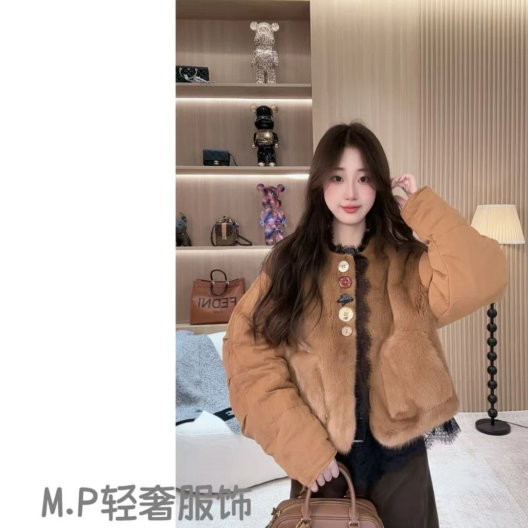 萍宝宝 | MP纽扣 时尚翻领桔黄色宽松外套