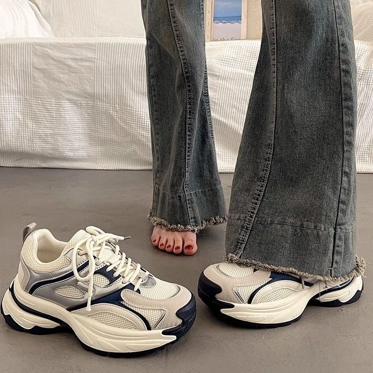 复古老爹鞋女2025秋季新款厚底鞋子女休闲百搭网红软底轻便2030
