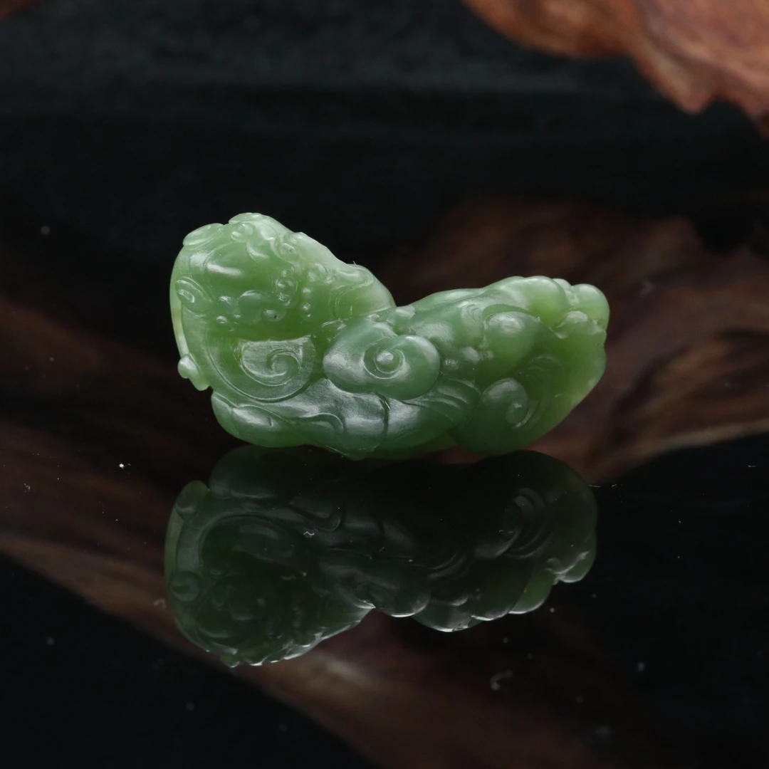 16和田玉碧玉手牌/600207北京中保拍卖