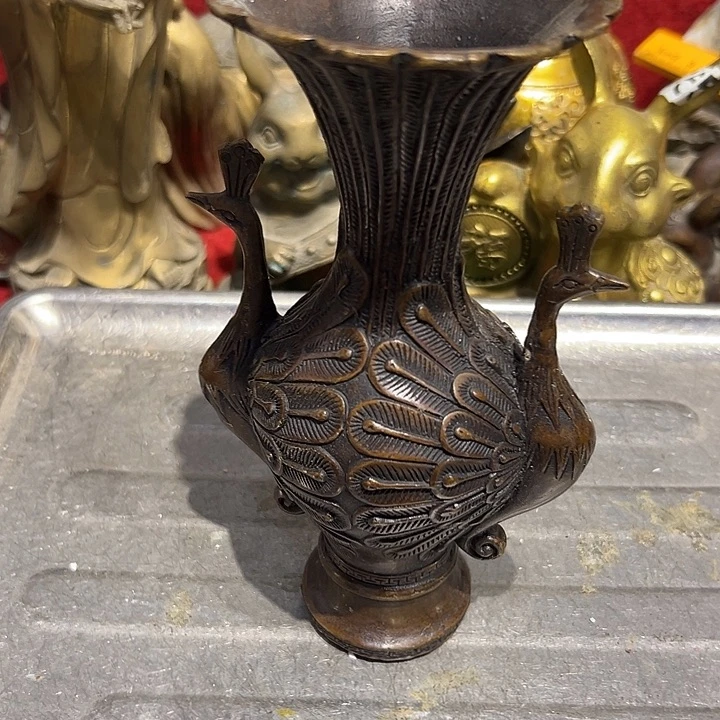 刘***伟黄铜摆件，文房工艺品摆件