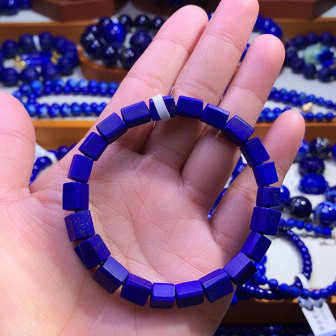 青金石未镶嵌手串7m高品原石手串1950