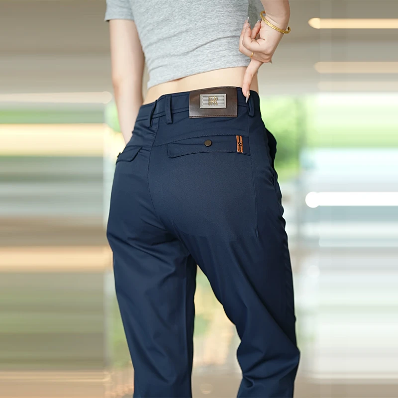 轻奢夏款新款休闲裤男士轻商务运动韩版冰丝裤轻薄透气修身男裤