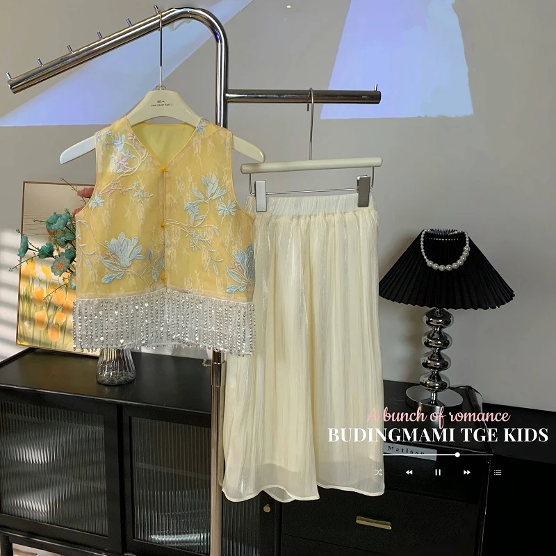 BD.M【金玉】女童夏装套装2025新款儿童上衣裤子两件套