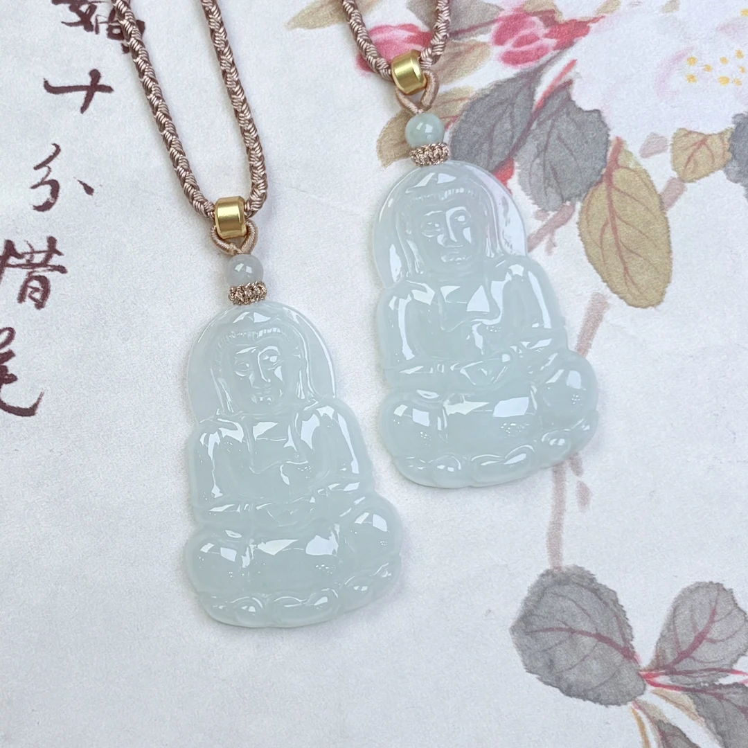 272254/天然缅甸翡翠A货正装观音吊坠 多样性一件发