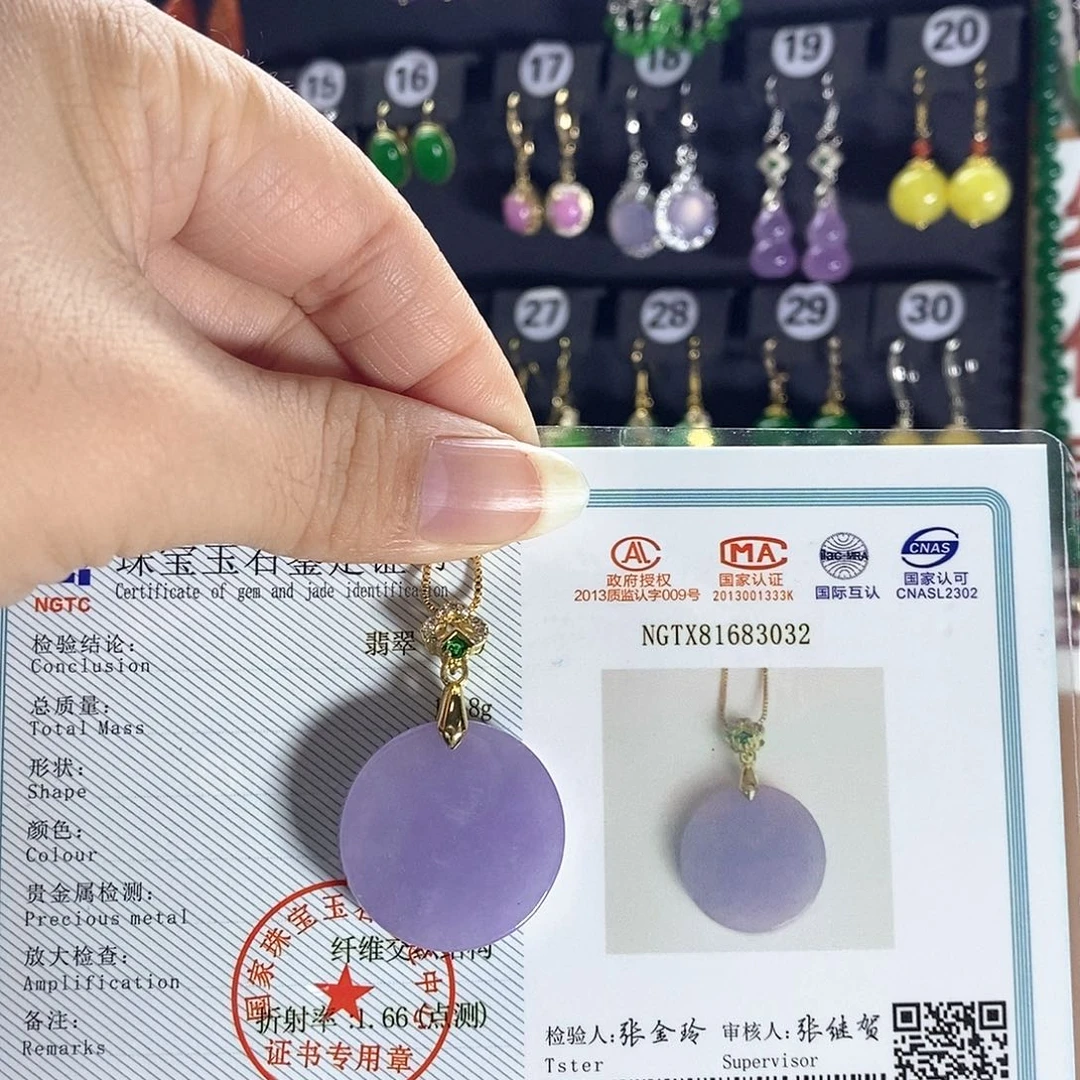 银S925镶嵌翡翠耳饰看