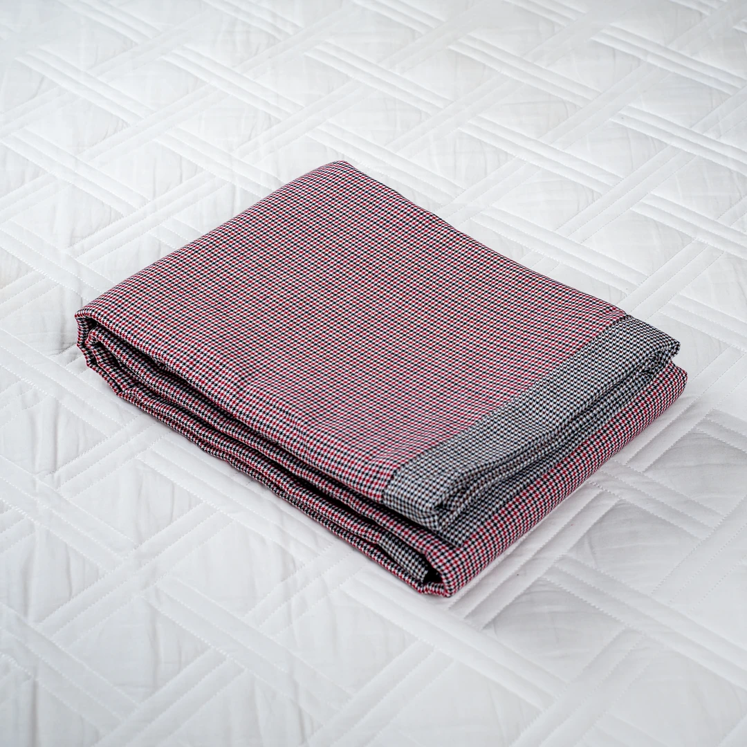 【京会社】多功能盖毯150*200 小千鸟格红黑