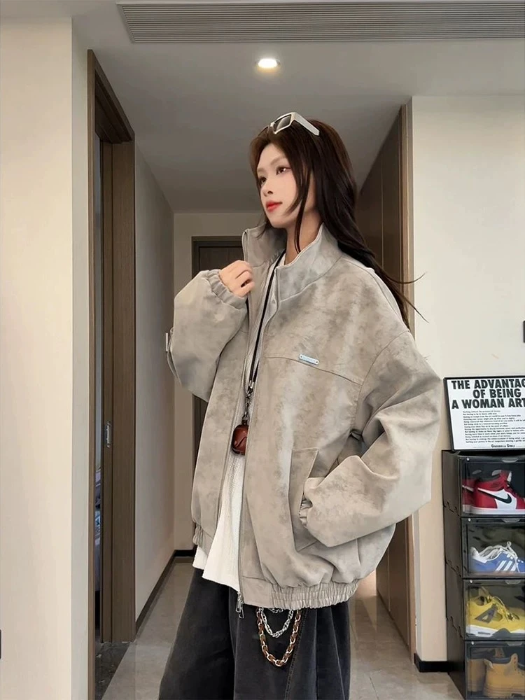 【JK201】美式机车皮衣外套春秋飞行夹克cleanfit蛋白皮外套