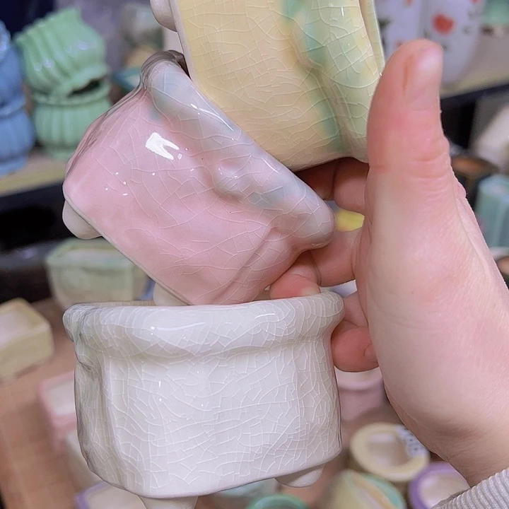 红陶陶瓷花盆当场满12包邮