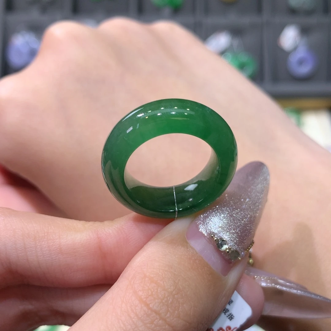 翡翠戒指未镶嵌12冰绿