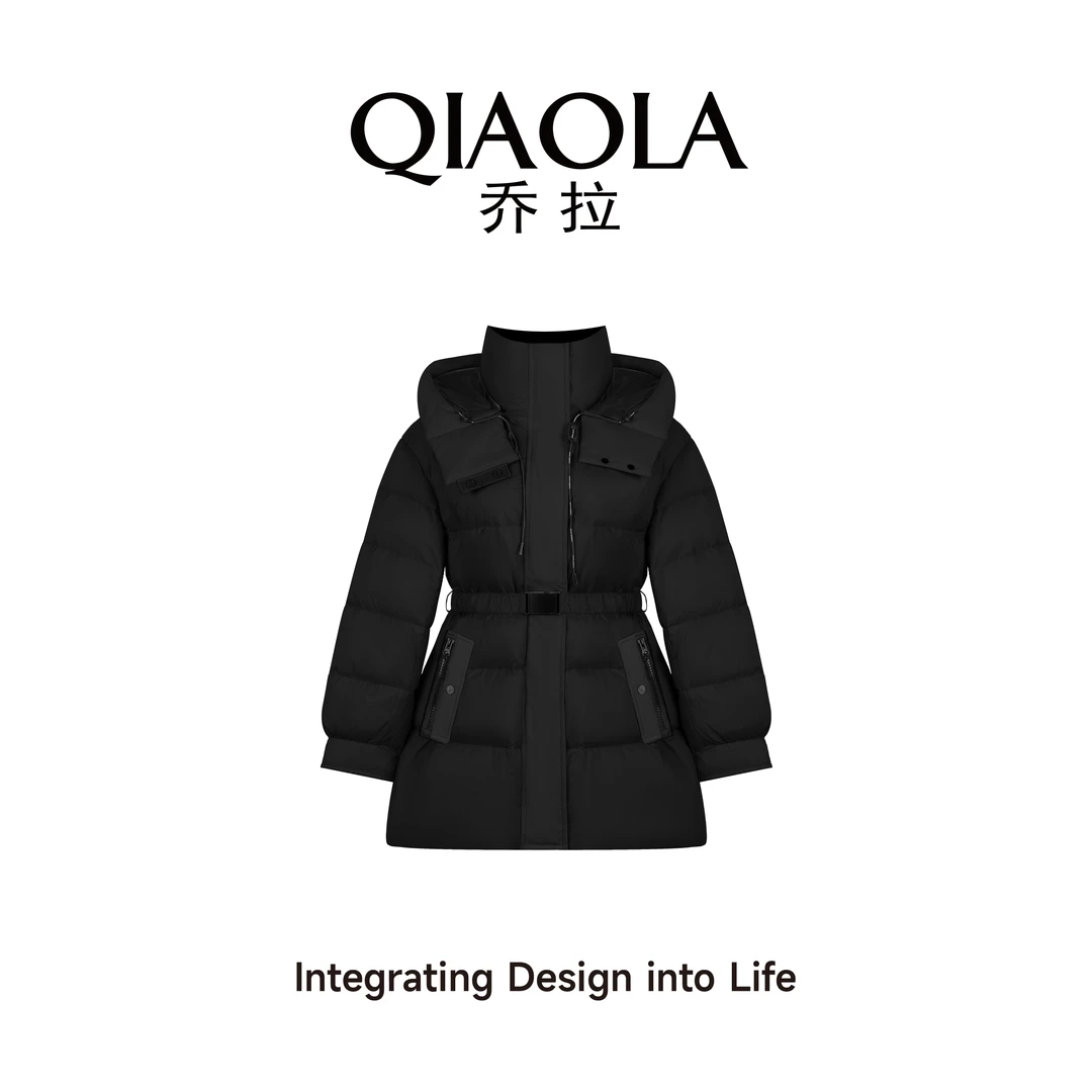 QIAOLA/乔拉【冰川之行】秋冬90白鸭绒立领连帽保暖百搭羽绒服预售