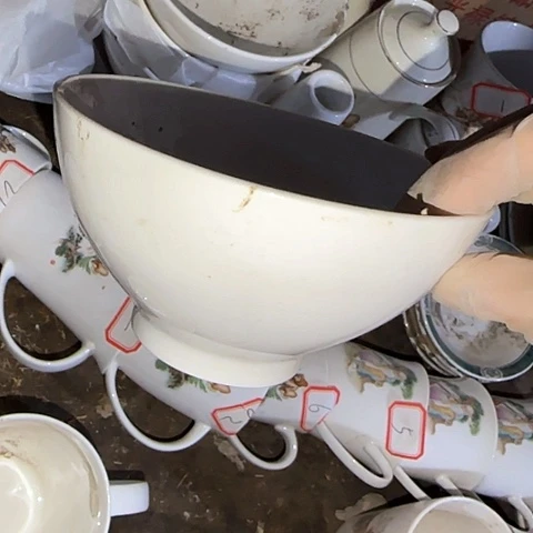 瓷片国营厂库存微瑕14厘米