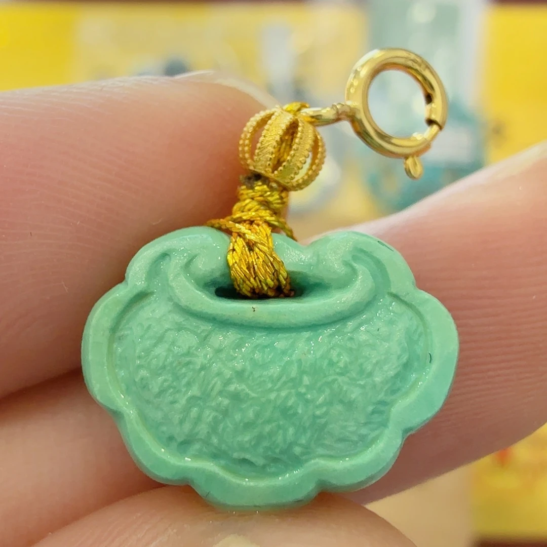 绿松石18K金镶嵌珠宝奇石