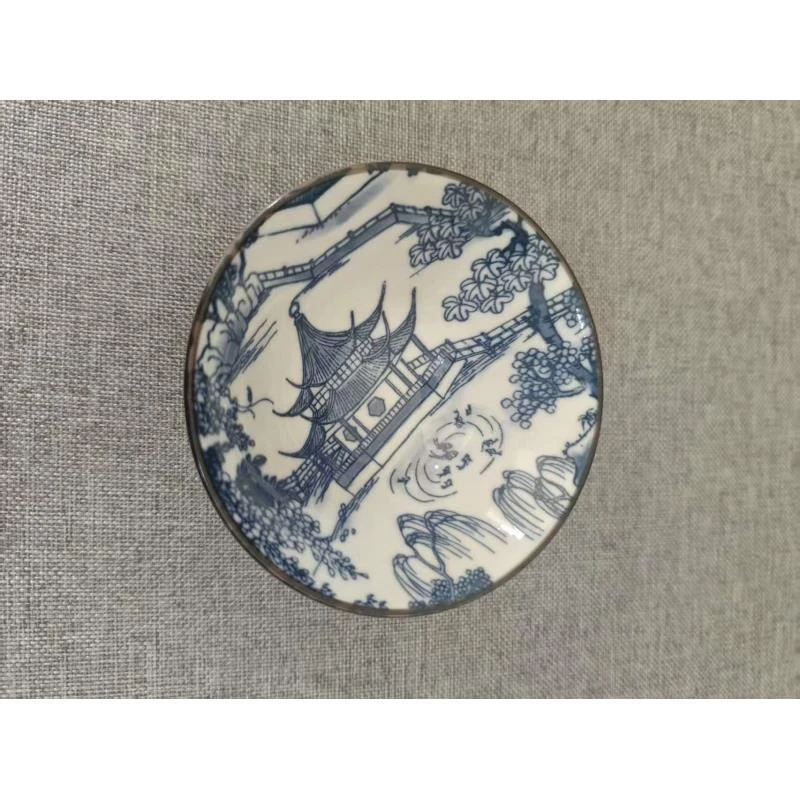 28 手绘青花凉亭陶瓷杯