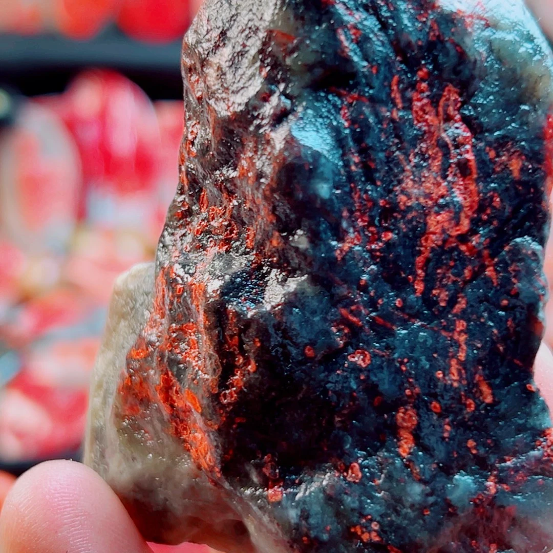 1***熊巴林石积雪原石牛角