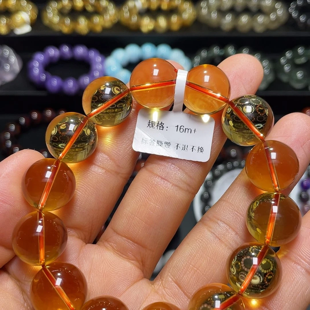 手链未镶嵌水晶巴西毕业级金红料黄水晶