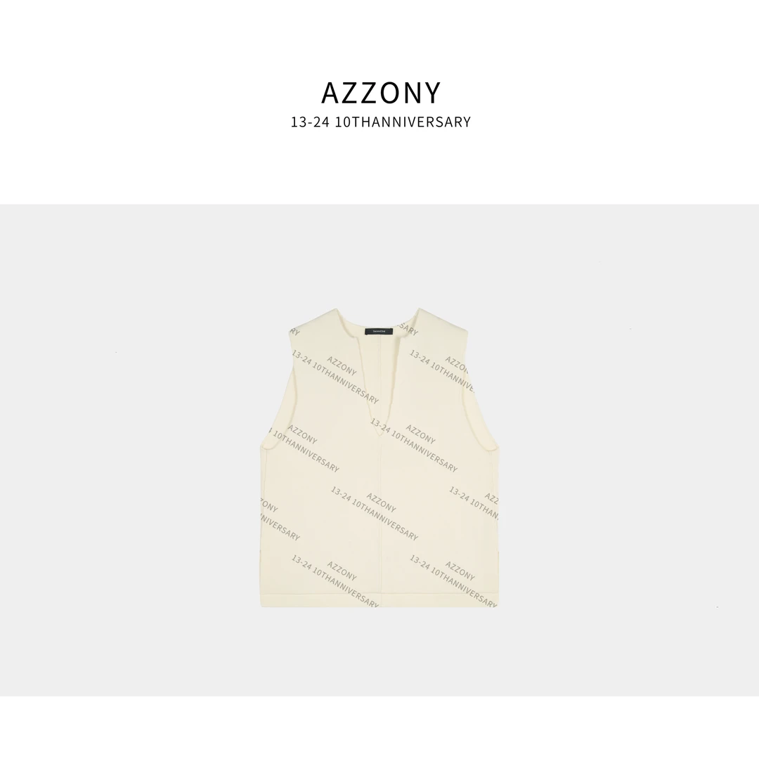 1 YYL  极简100%绵羊毛米马甲  2025冬款上新winter  HP101307